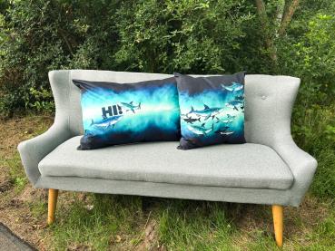 Preview: Kissenpanel ca. 1,15m Salty Pillow Hai by Thorsten Berger von Swafing